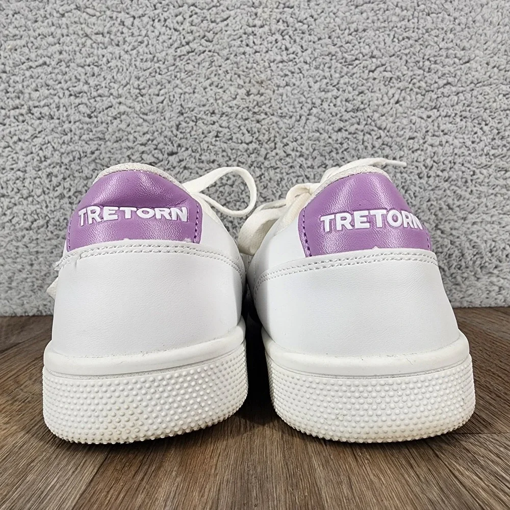 Tretorn White‎ Purple Accent Sneakers Women's Size 7.5 Casual Tennis Shoes